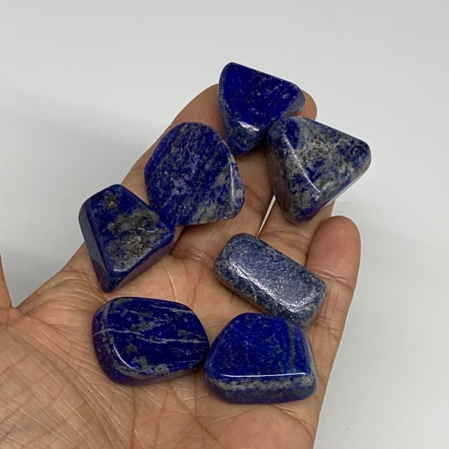 118.5g,0.9"-1.2", 7pcs, Natural Lapis Lazuli Tumbled Stone @Afghanistan, B30300