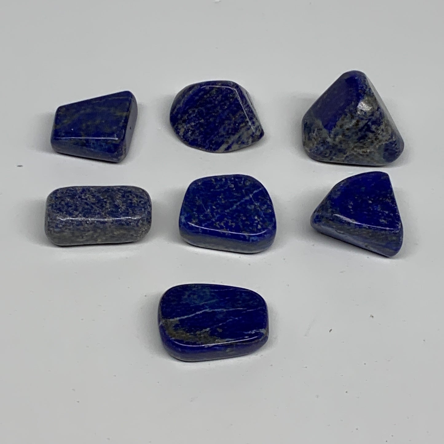 118.5g,0.9"-1.2", 7pcs, Natural Lapis Lazuli Tumbled Stone @Afghanistan, B30300