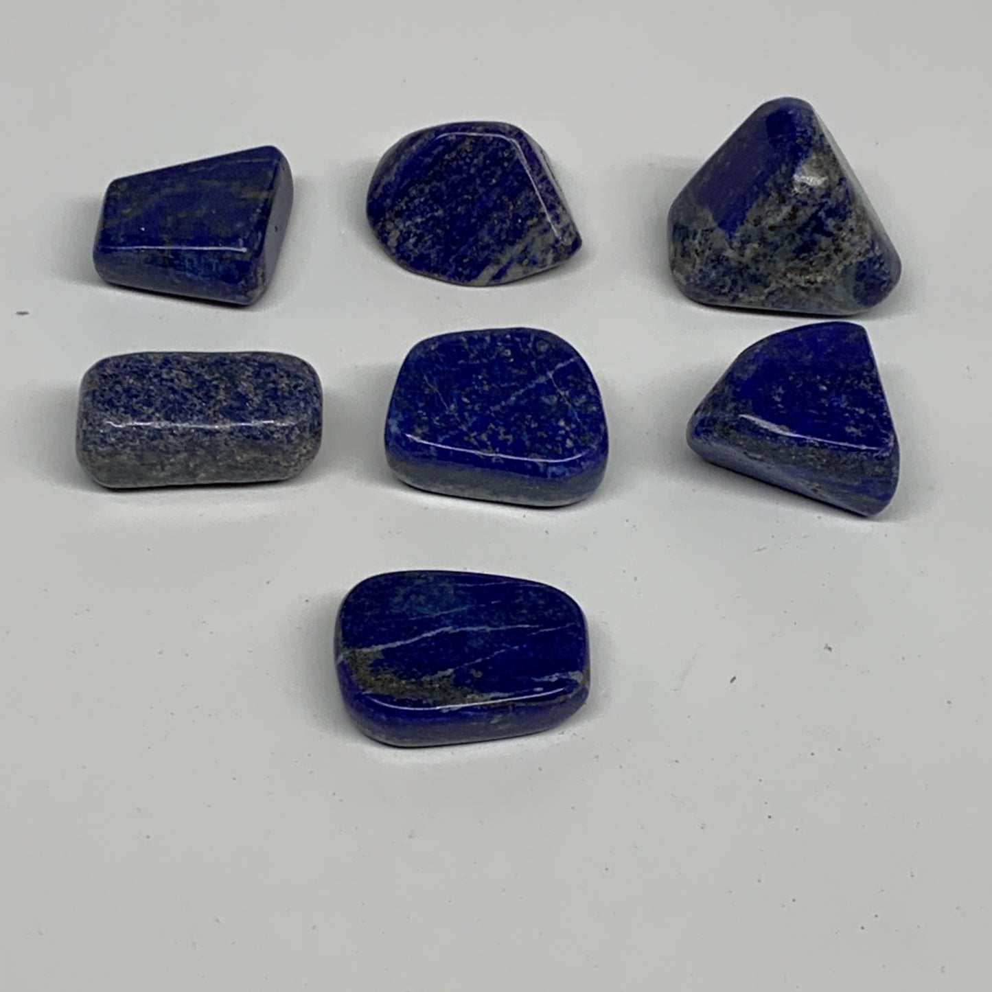 118.5g,0.9"-1.2", 7pcs, Natural Lapis Lazuli Tumbled Stone @Afghanistan, B30300