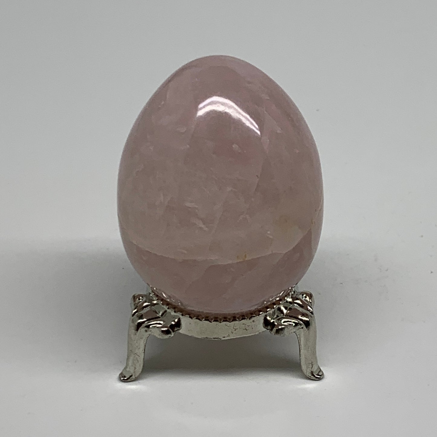 123.1g, 2.1"x1.6", Natural Gemstone Pink Rose Quartz Egg Crystal @India, B34467