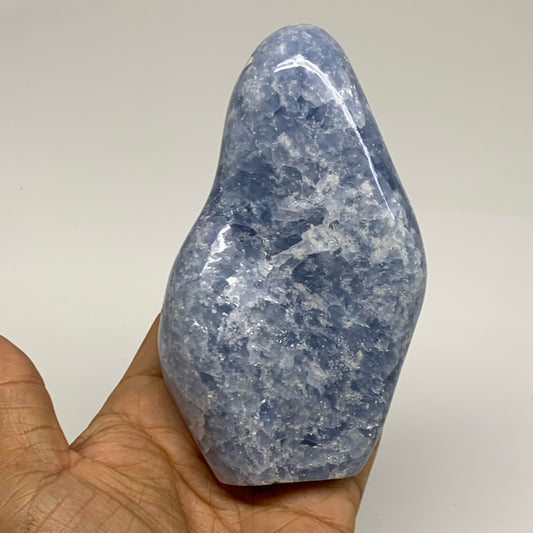1.22 lbs, 4.8"x2.7"x1.9", Natural Blue Calcite Polished Freeform Stands, B38356