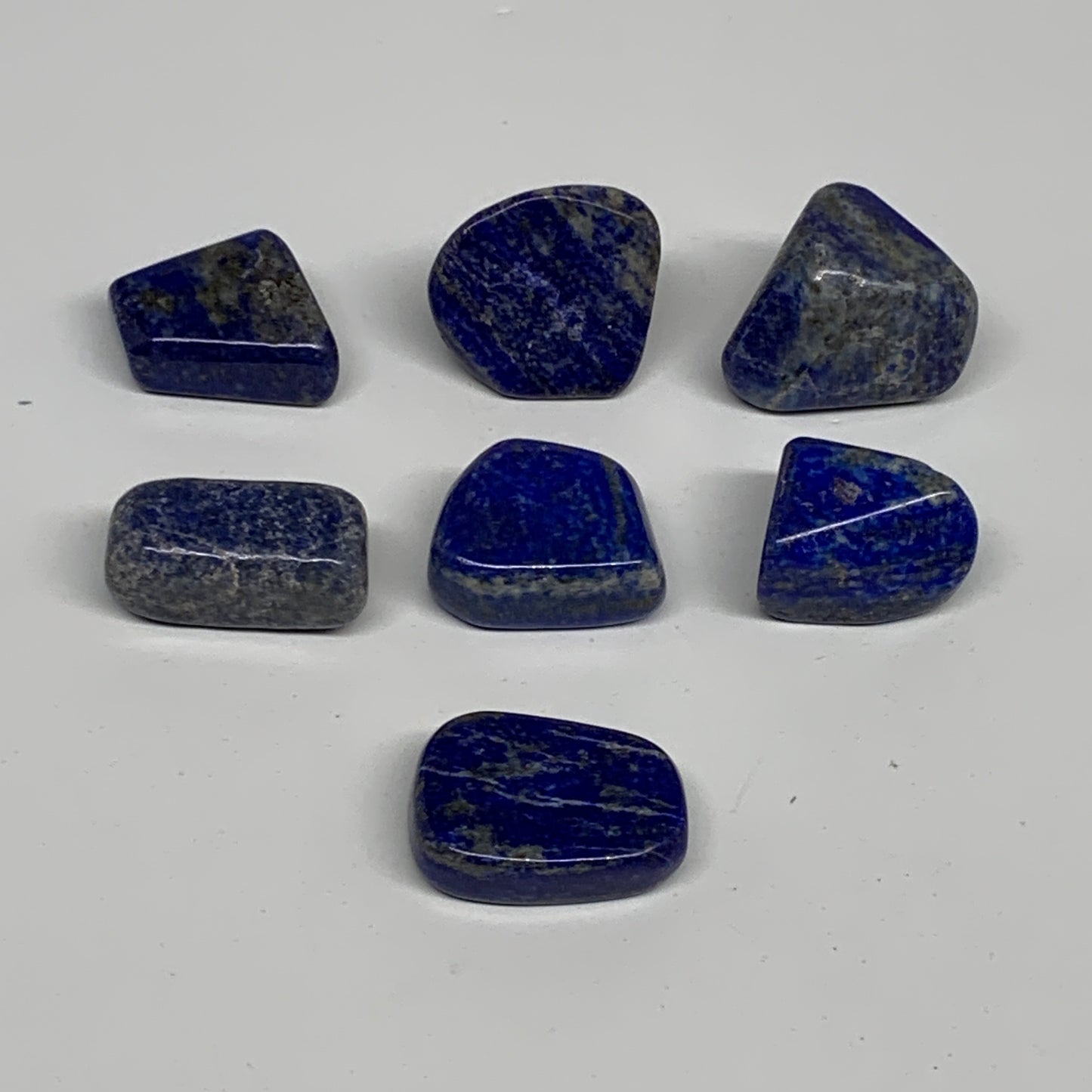 118.5g,0.9"-1.2", 7pcs, Natural Lapis Lazuli Tumbled Stone @Afghanistan, B30300