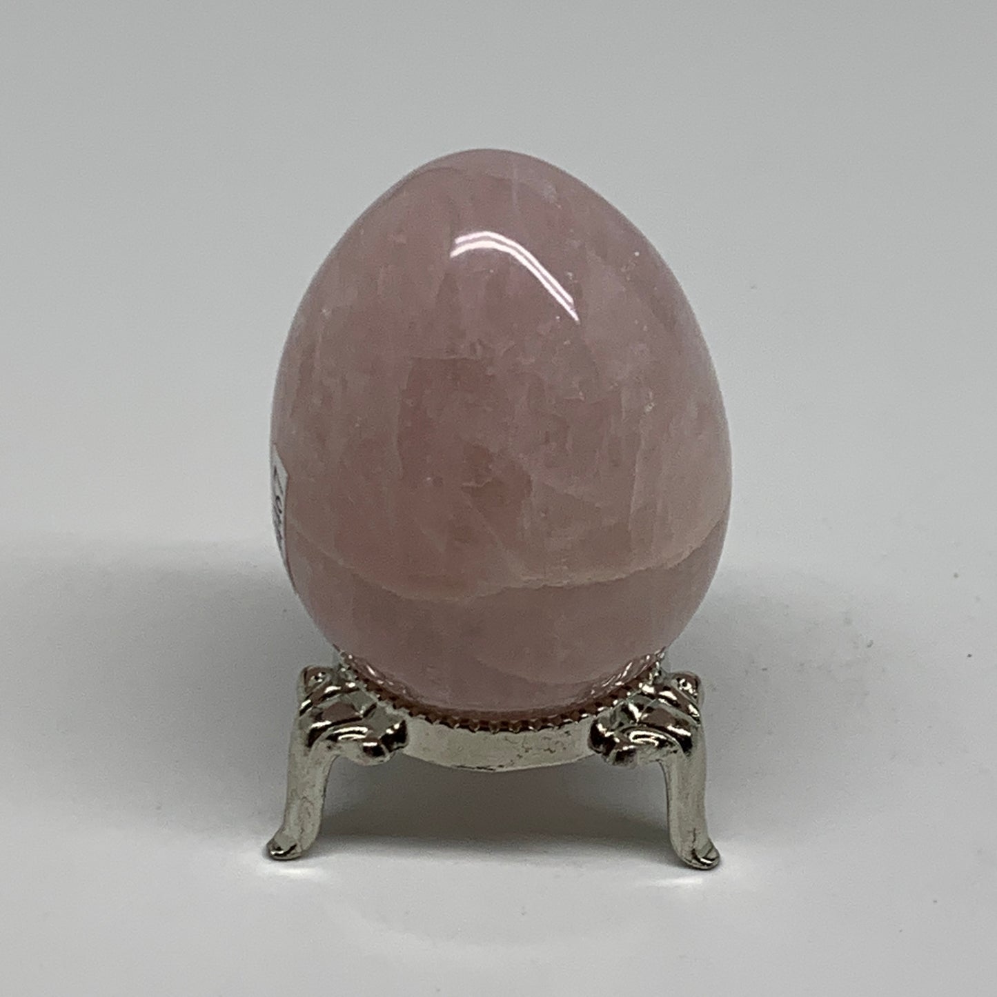 123.1g, 2.1"x1.6", Natural Gemstone Pink Rose Quartz Egg Crystal @India, B34467