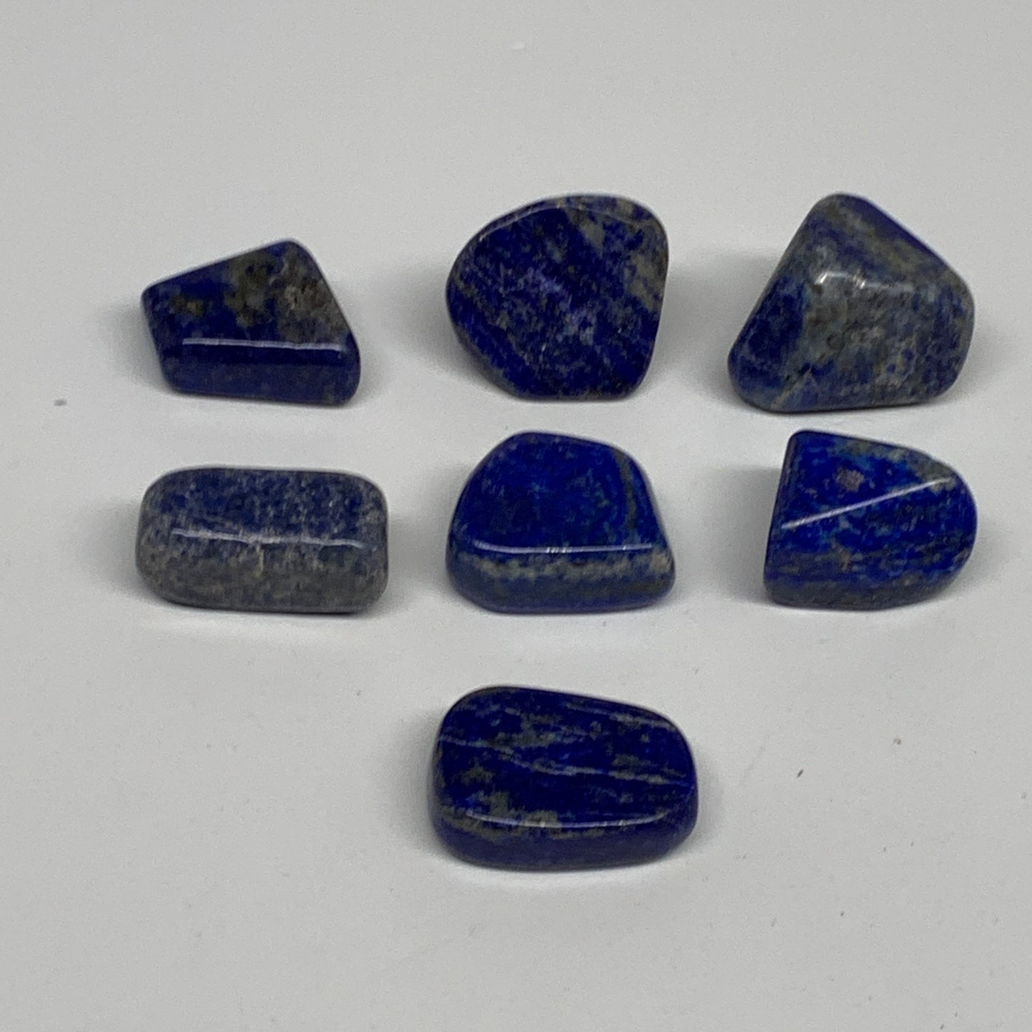 118.5g,0.9"-1.2", 7pcs, Natural Lapis Lazuli Tumbled Stone @Afghanistan, B30300