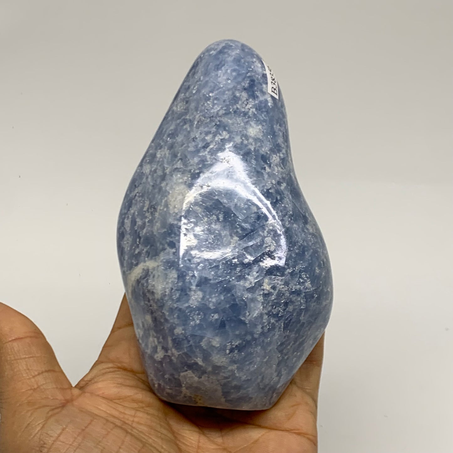1.22 lbs, 4.8"x2.7"x1.9", Natural Blue Calcite Polished Freeform Stands, B38356
