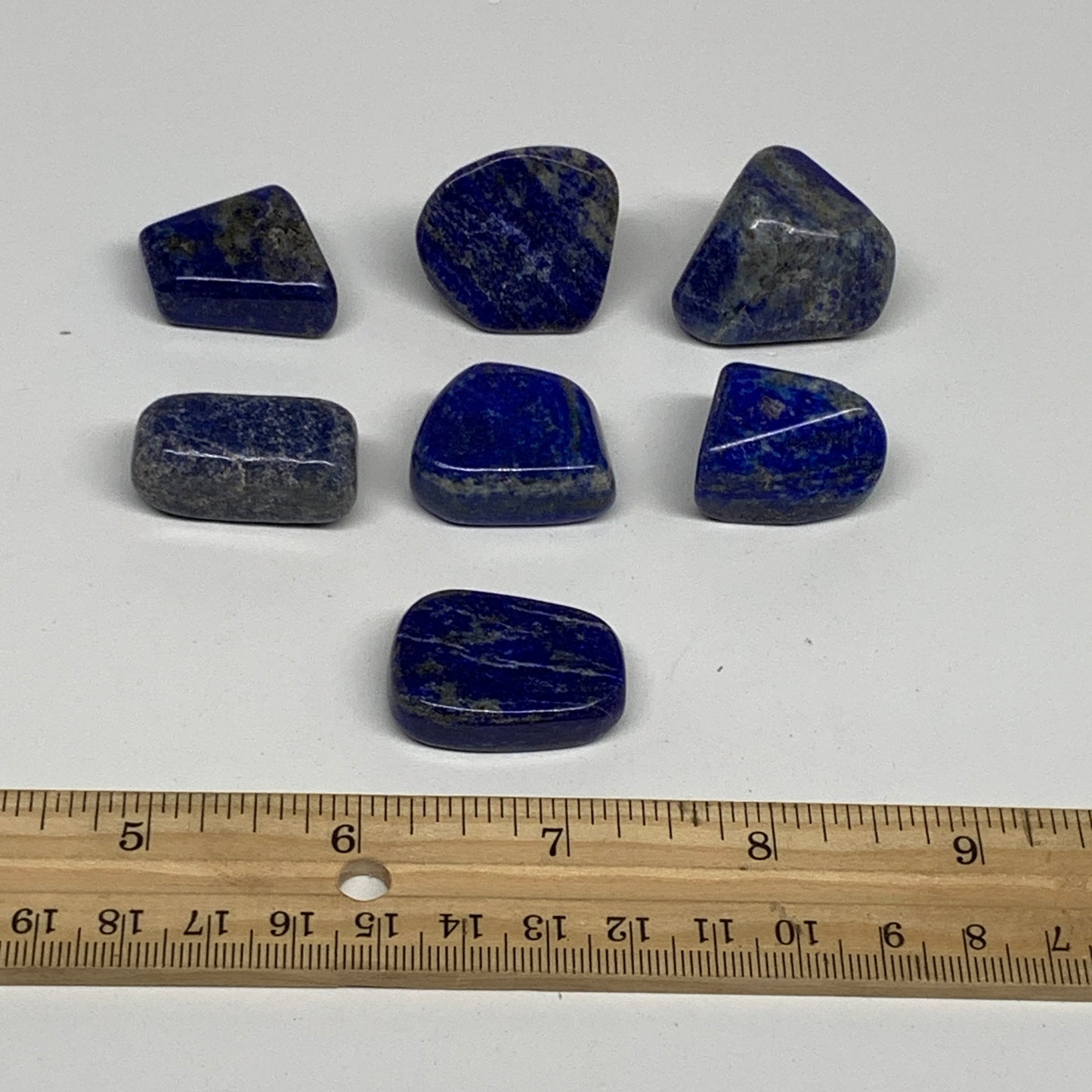 118.5g,0.9"-1.2", 7pcs, Natural Lapis Lazuli Tumbled Stone @Afghanistan, B30300