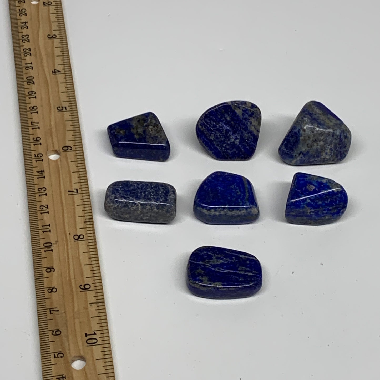 118.5g,0.9"-1.2", 7pcs, Natural Lapis Lazuli Tumbled Stone @Afghanistan, B30300