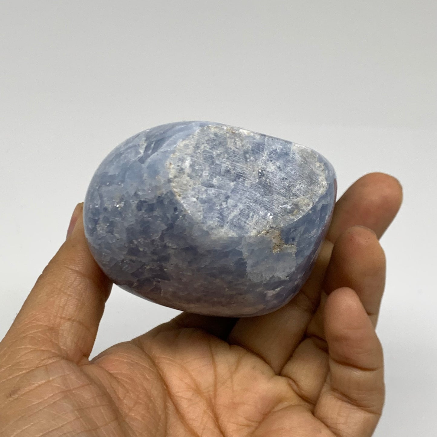 1.22 lbs, 4.8"x2.7"x1.9", Natural Blue Calcite Polished Freeform Stands, B38356