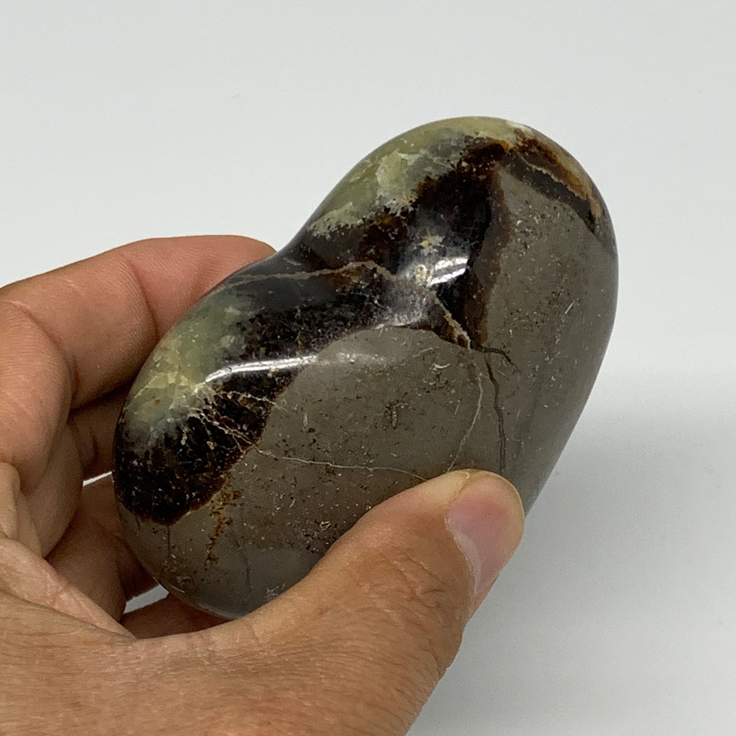 0.58 lbs, 2.7"x3.1"x1.5" Septarian Nodules Heart Polished Healing Crystal, B3102