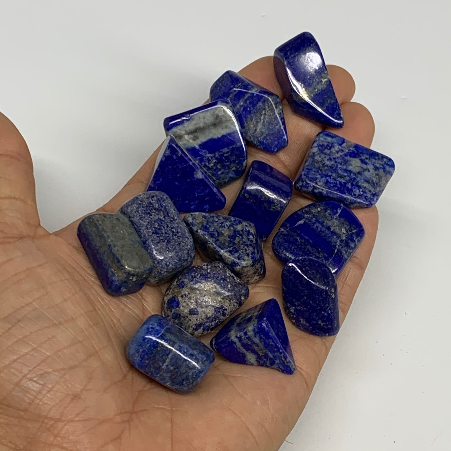 127.6g,0.7"-1.2", 14pcs, Natural Lapis Lazuli Tumbled Stone @Afghanistan, B30301