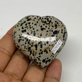 74g, 2"x2"x0.8" Dalmatian Jasper Heart Polished Healing Home Decor, B29547