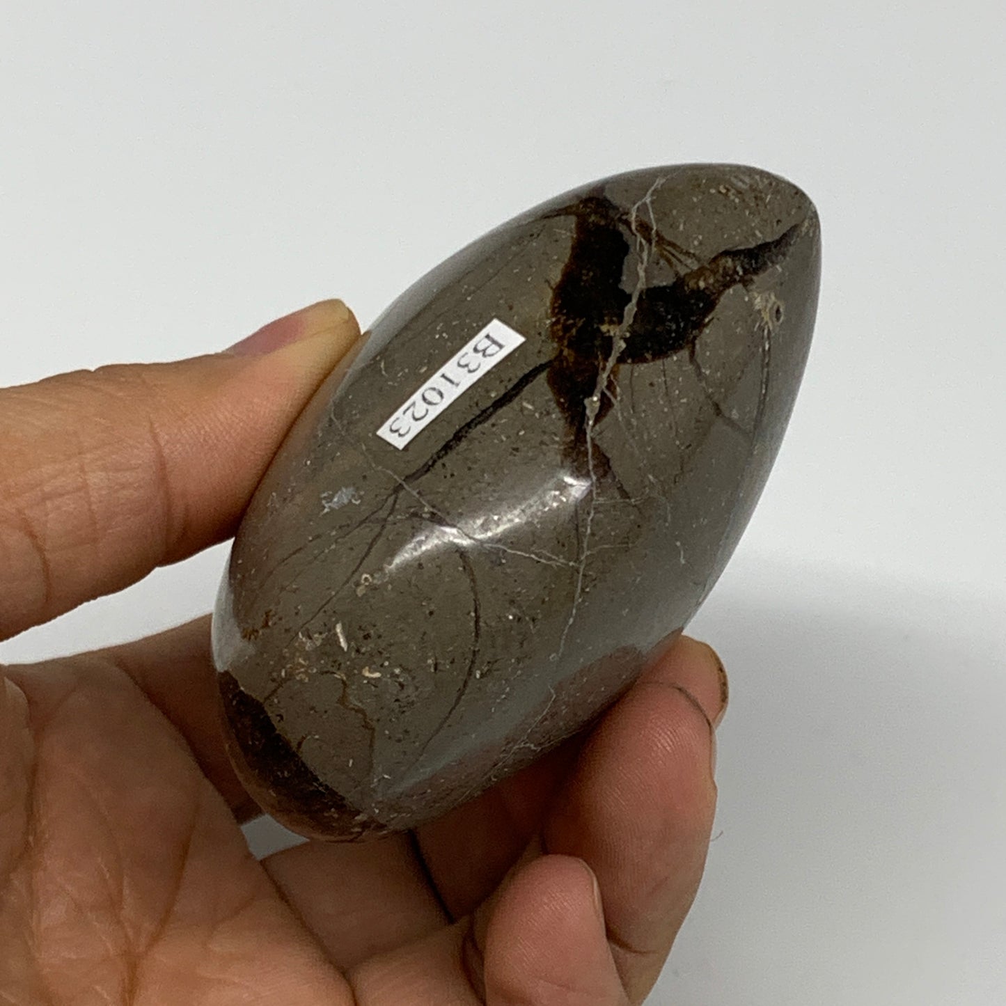 0.58 lbs, 2.7"x3.1"x1.5" Septarian Nodules Heart Polished Healing Crystal, B3102