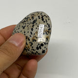 74g, 2"x2"x0.8" Dalmatian Jasper Heart Polished Healing Home Decor, B29547