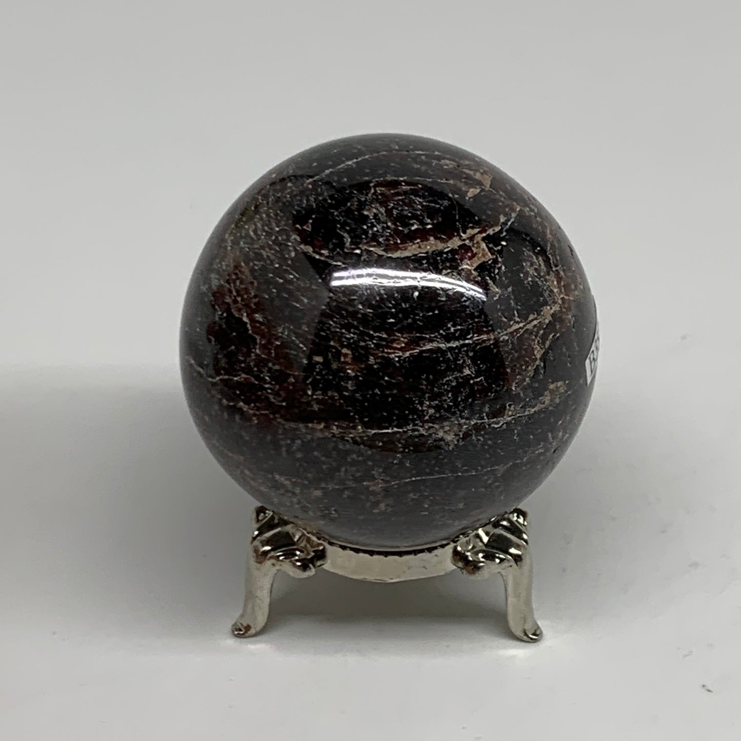 320g, 2.1"(53mm), Natural Red Garnet Sphere Ball Gemstone Polished, B35241