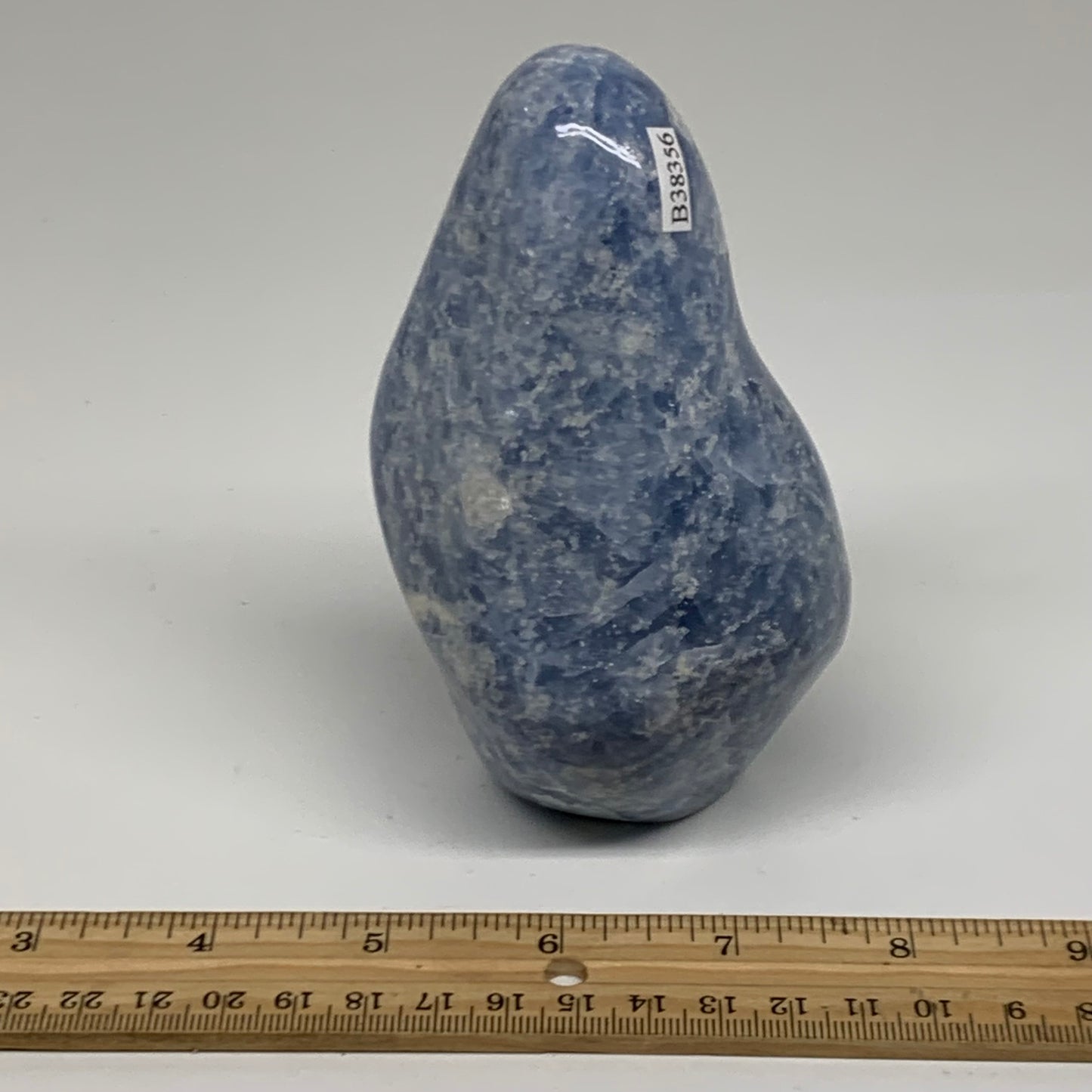 1.22 lbs, 4.8"x2.7"x1.9", Natural Blue Calcite Polished Freeform Stands, B38356