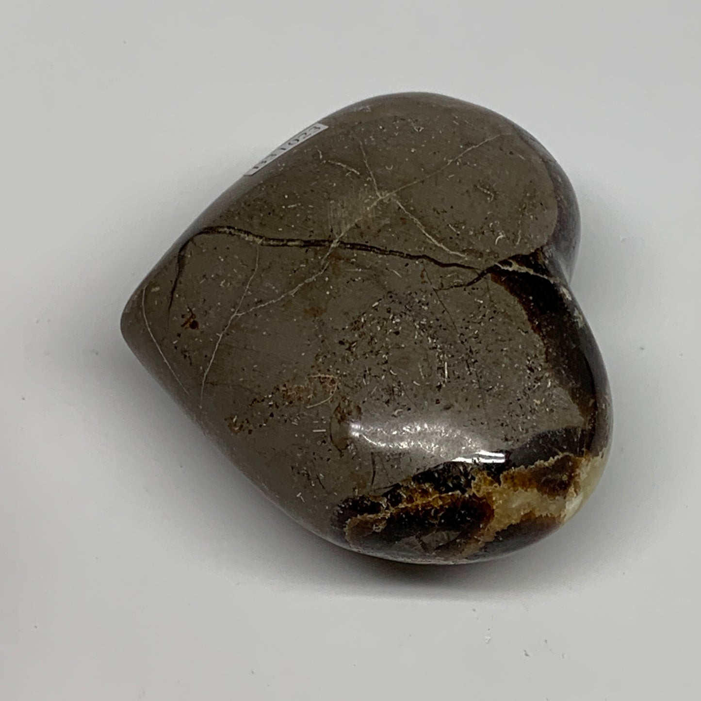 0.58 lbs, 2.7"x3.1"x1.5" Septarian Nodules Heart Polished Healing Crystal, B3102