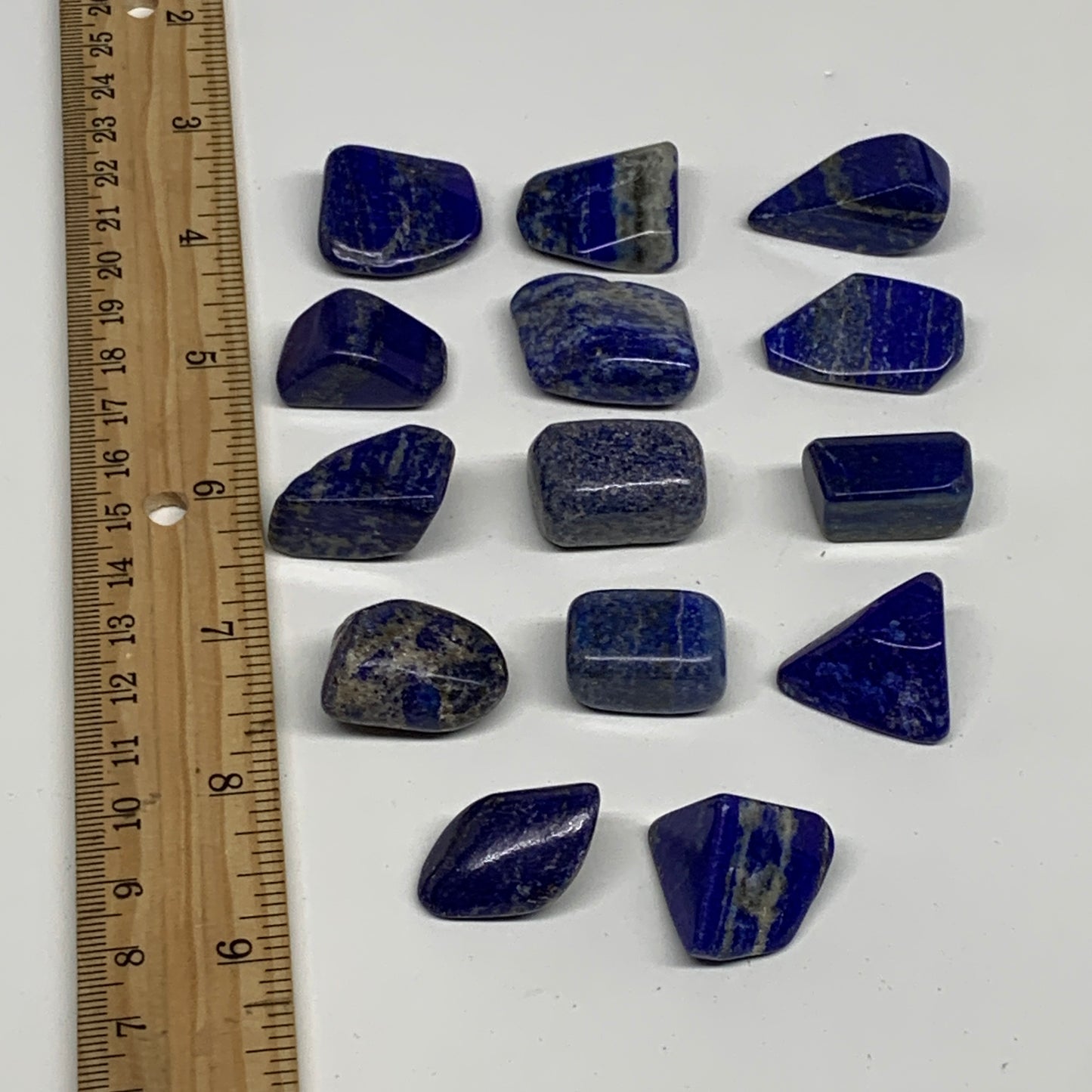 127.6g,0.7"-1.2", 14pcs, Natural Lapis Lazuli Tumbled Stone @Afghanistan, B30301