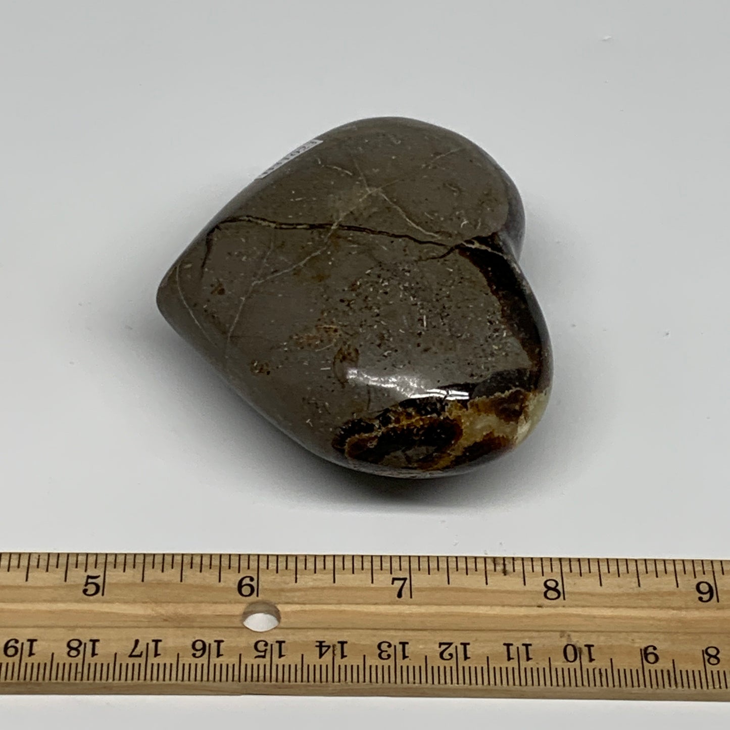 0.58 lbs, 2.7"x3.1"x1.5" Septarian Nodules Heart Polished Healing Crystal, B3102