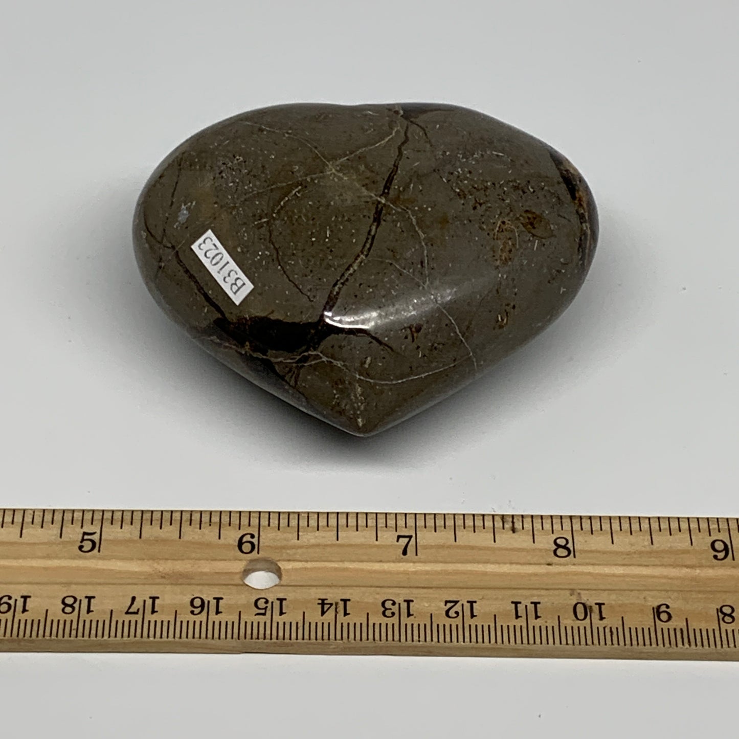 0.58 lbs, 2.7"x3.1"x1.5" Septarian Nodules Heart Polished Healing Crystal, B3102