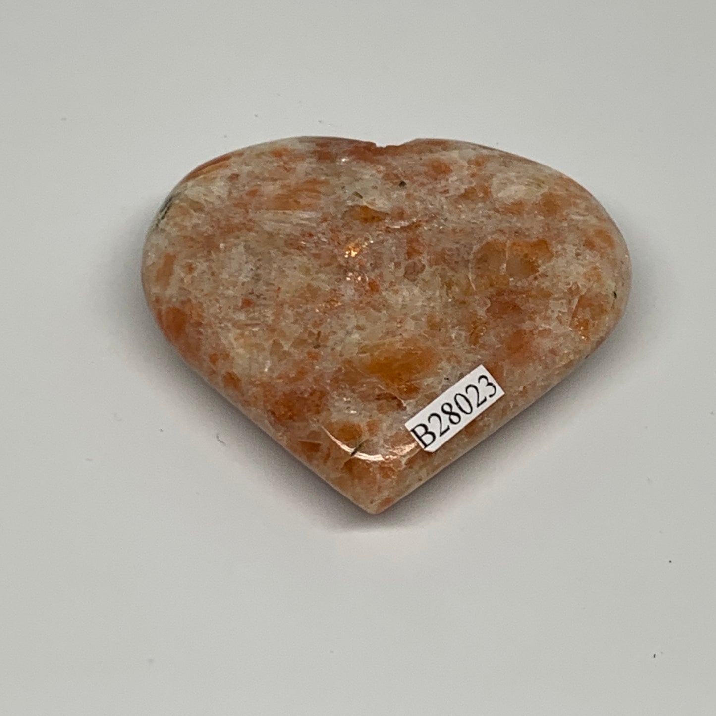87g,2.3"x2.6"x0.7", Sunstone Heart Polished Healing Crystal @India, B28023