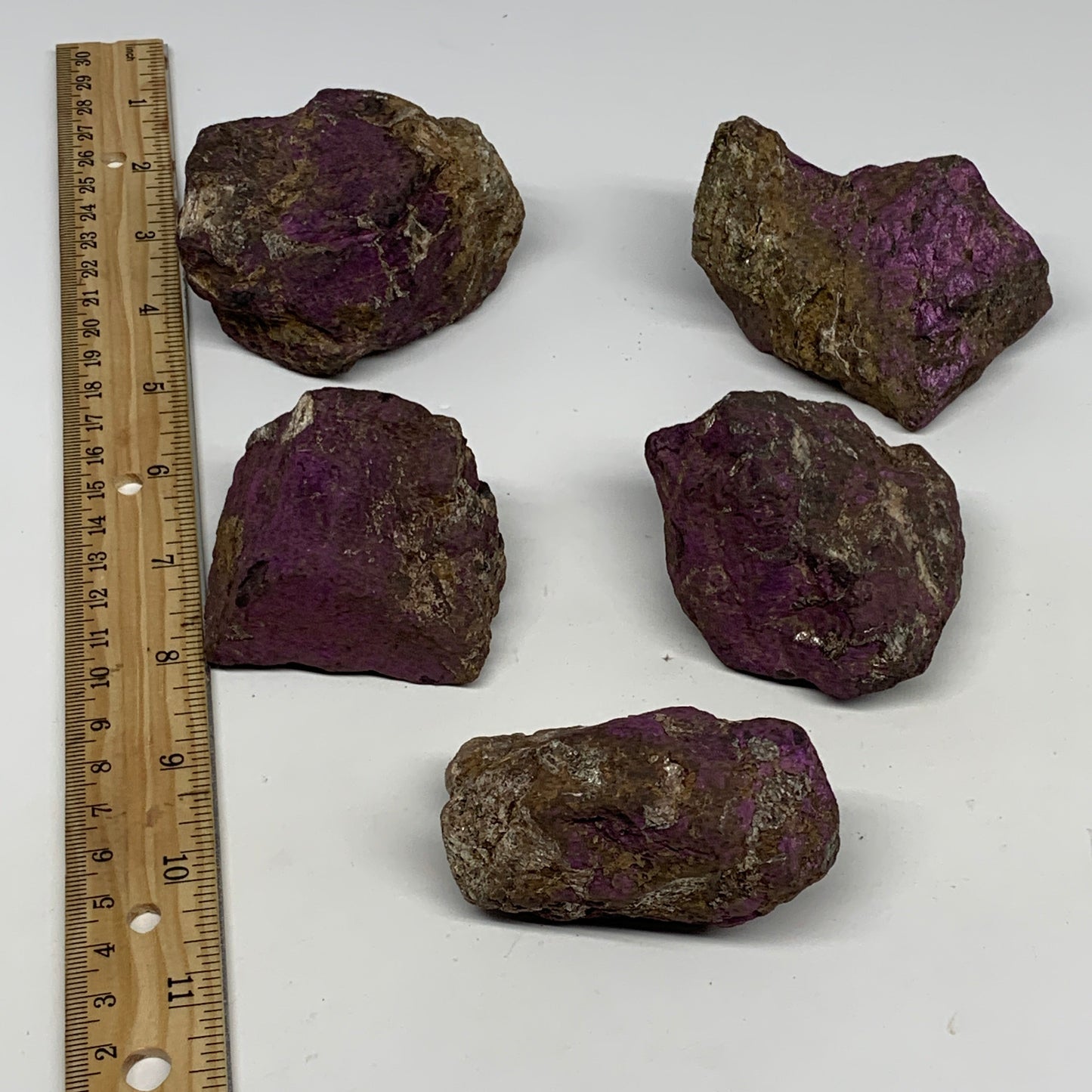 2.2 lbs, 2.3"-3.2", 5pcs, Rough Raw Purpurite Crystal Minerals Specimens,B28796