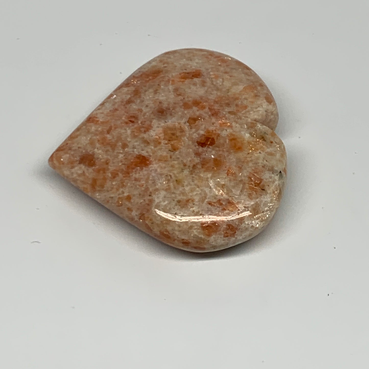 87g,2.3"x2.6"x0.7", Sunstone Heart Polished Healing Crystal @India, B28023