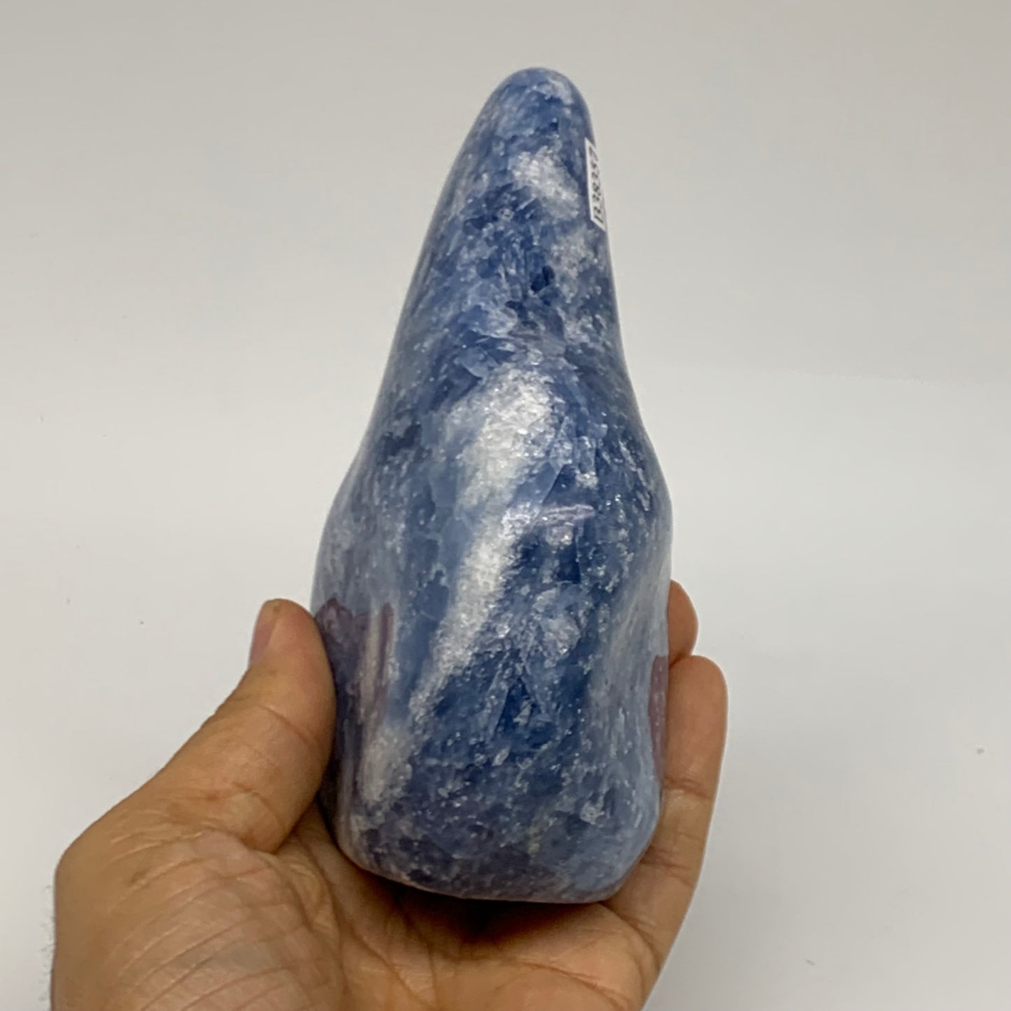 1.47 lbs, 4.9"x3.3"x2.1", Natural Blue Calcite Polished Freeform Stands, B38357