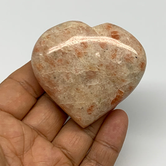 95.6g,2.2"x2.4"x0.8", Sunstone Heart Polished Healing Crystal @India, B28024