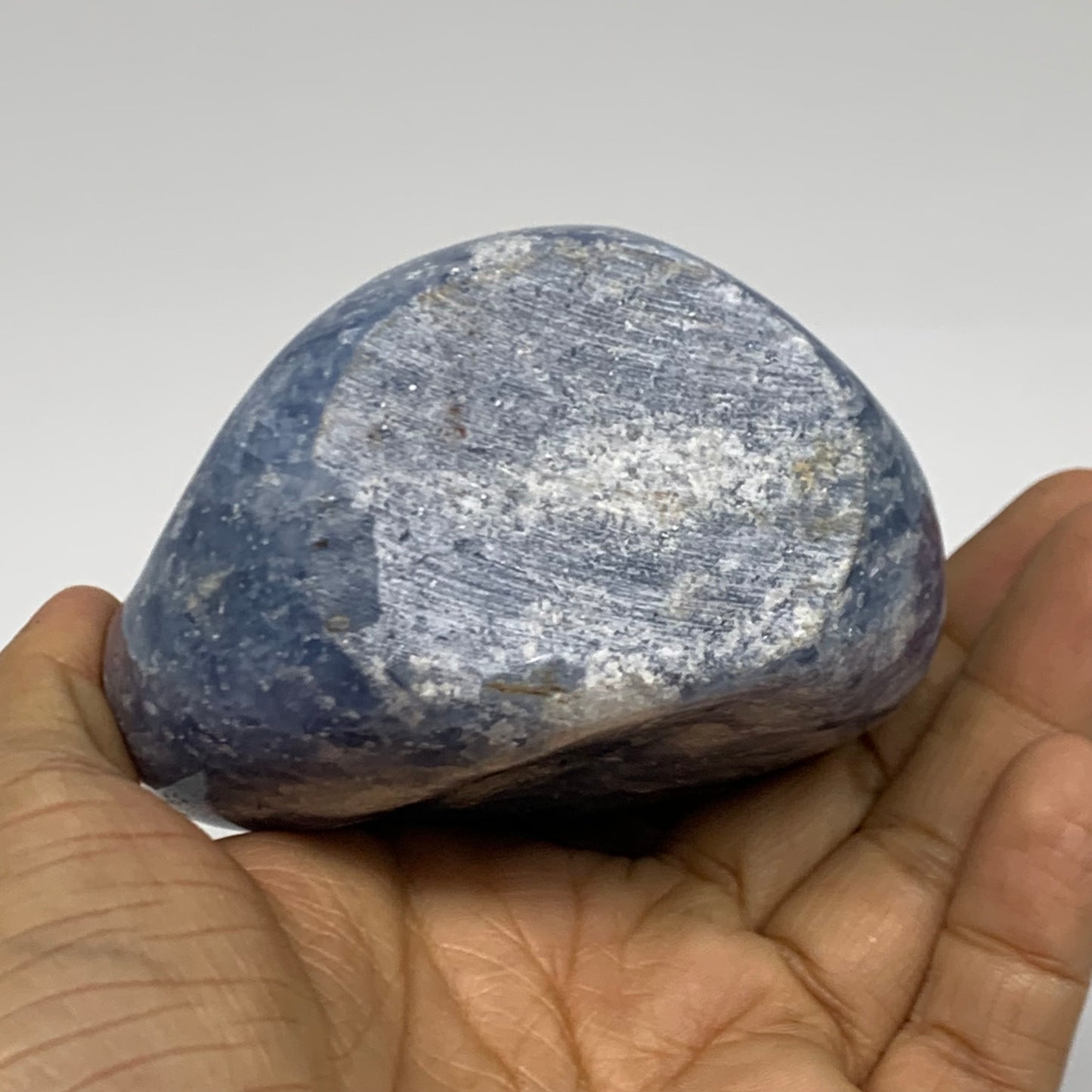 1.47 lbs, 4.9"x3.3"x2.1", Natural Blue Calcite Polished Freeform Stands, B38357