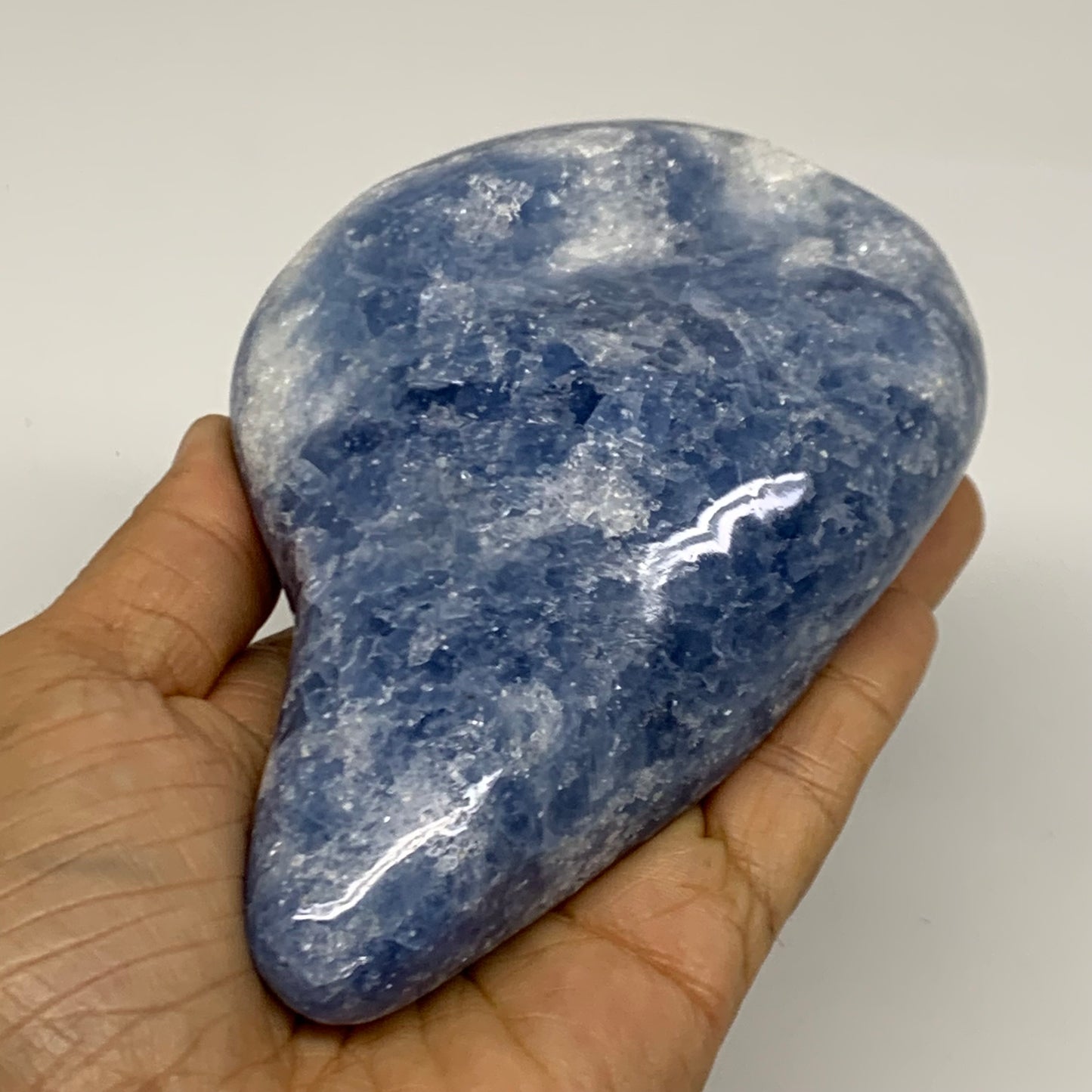 1.47 lbs, 4.9"x3.3"x2.1", Natural Blue Calcite Polished Freeform Stands, B38357