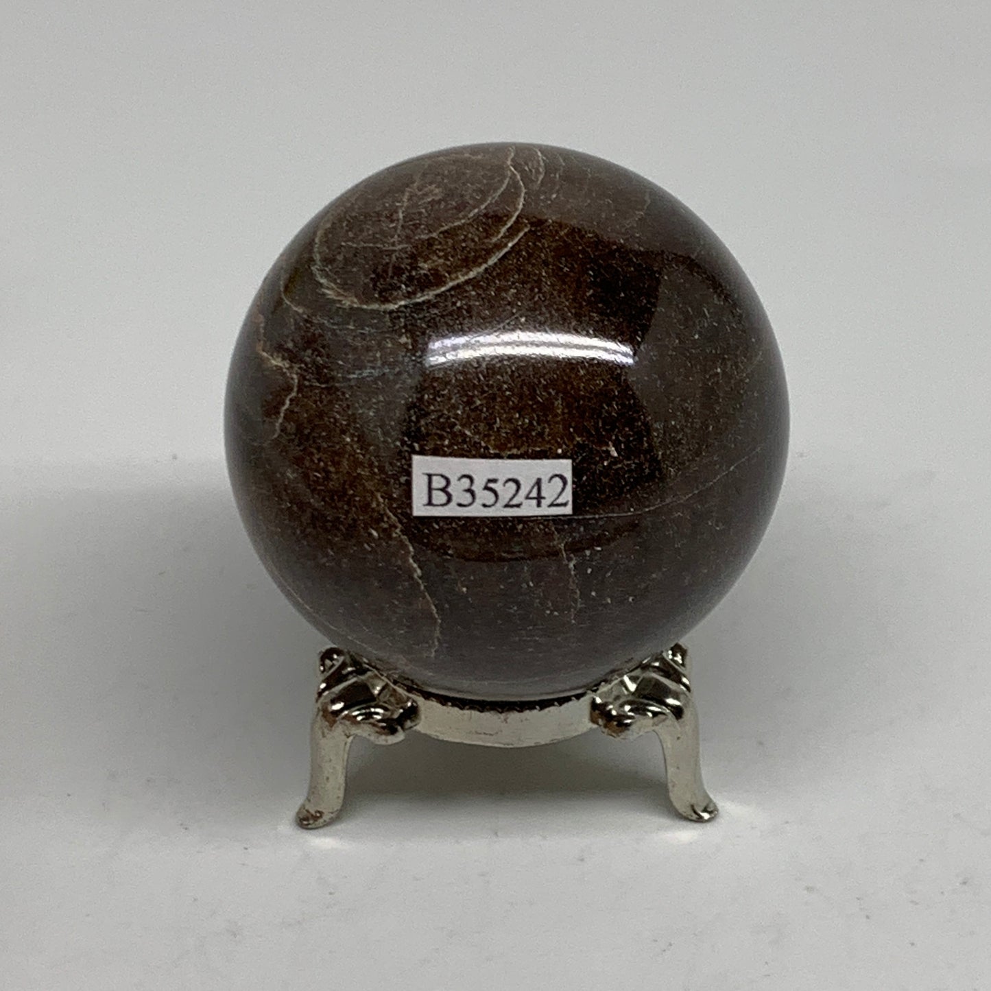 320g, 2.1"(53mm), Natural Red Garnet Sphere Ball Gemstone Polished, B35241