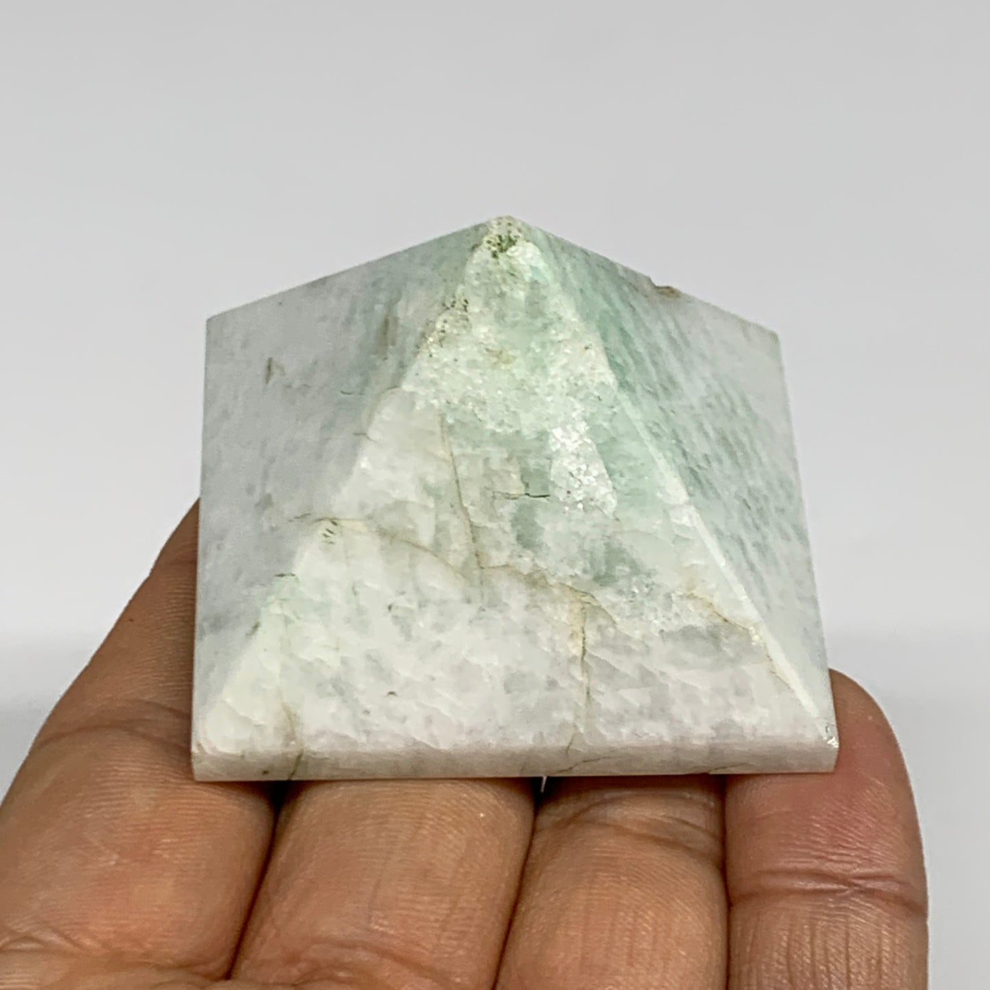86.1g, 1.4"x1.8"x1.8", Amazonite Pyramid Gemstone, Decorative Stone, B31826