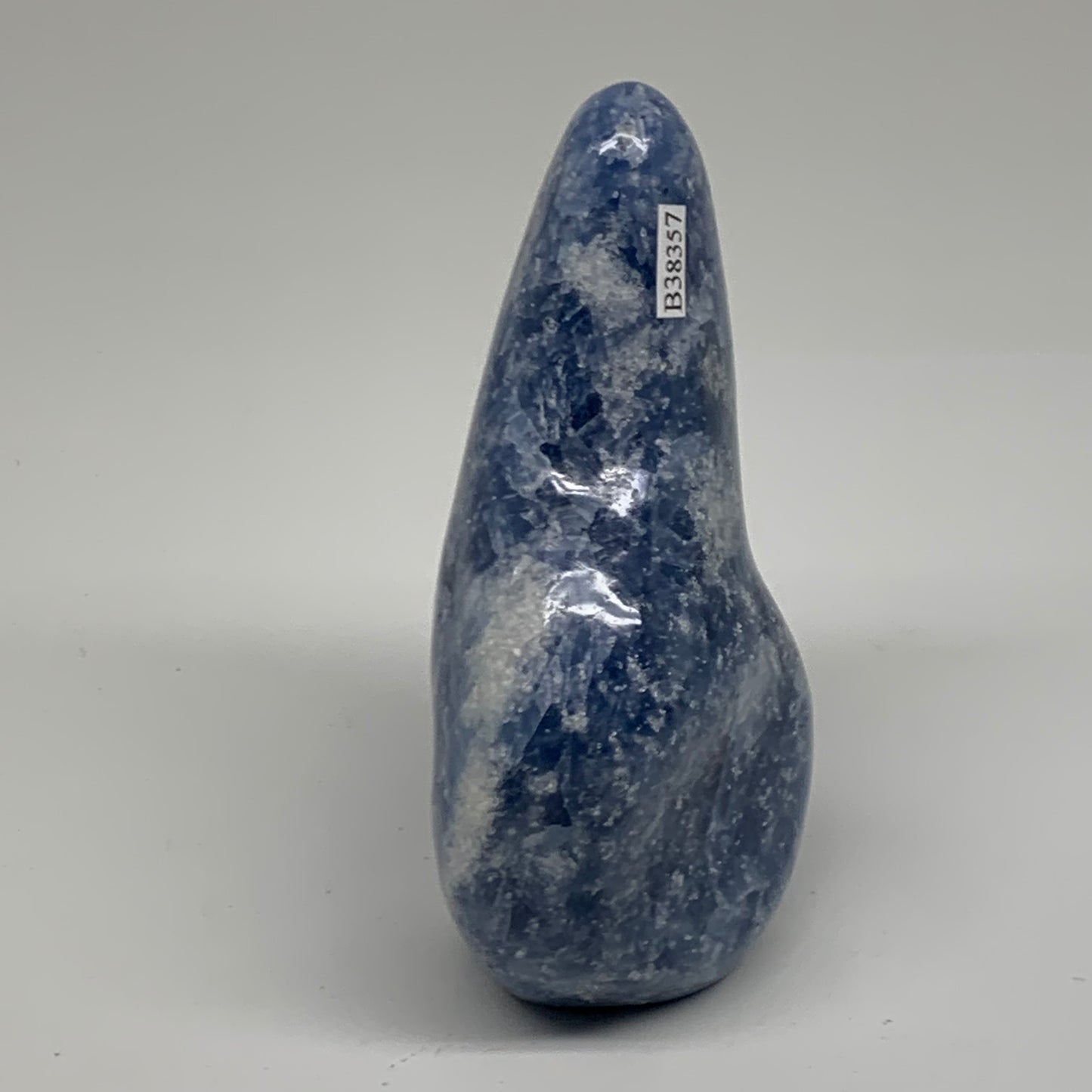 1.47 lbs, 4.9"x3.3"x2.1", Natural Blue Calcite Polished Freeform Stands, B38357