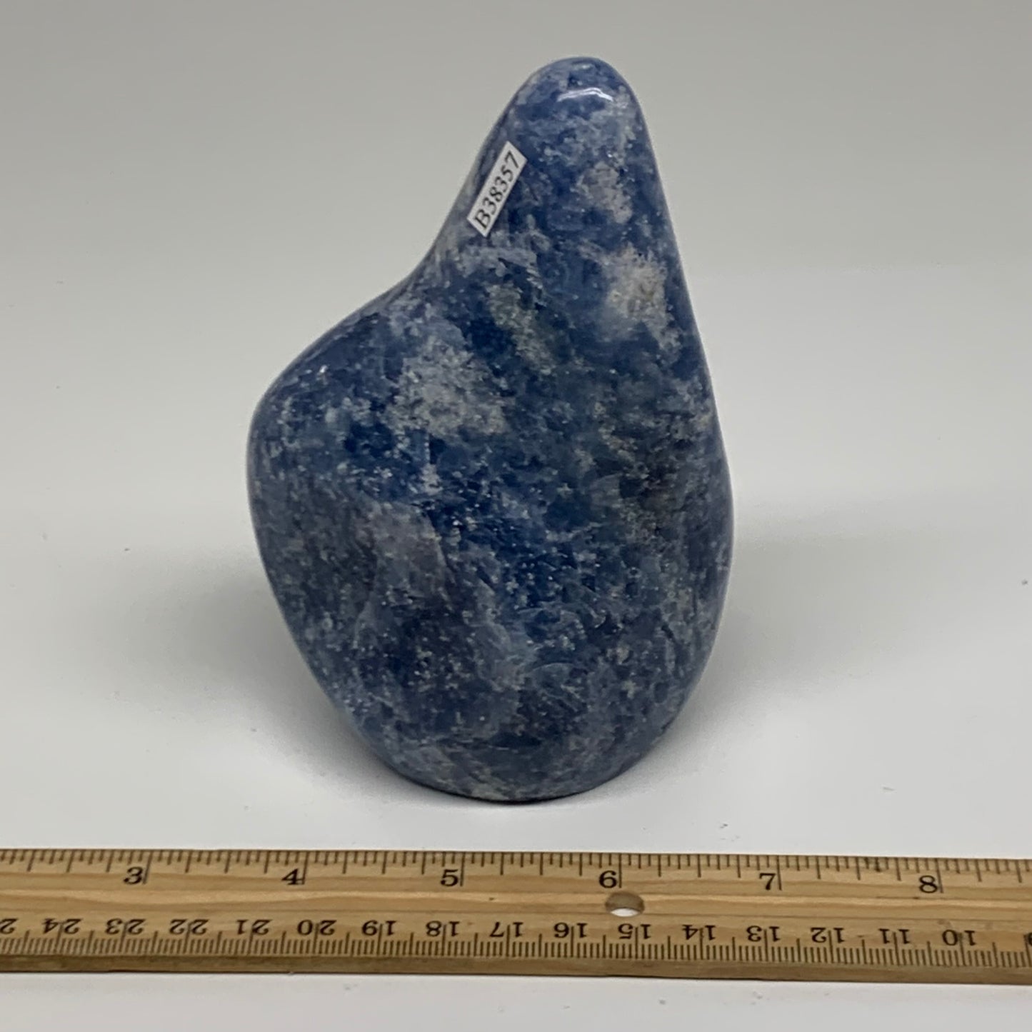 1.47 lbs, 4.9"x3.3"x2.1", Natural Blue Calcite Polished Freeform Stands, B38357