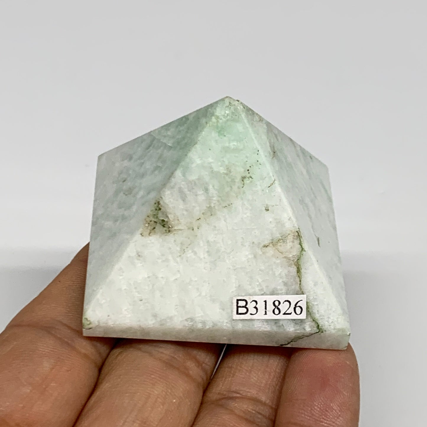 86.1g, 1.4"x1.8"x1.8", Amazonite Pyramid Gemstone, Decorative Stone, B31826