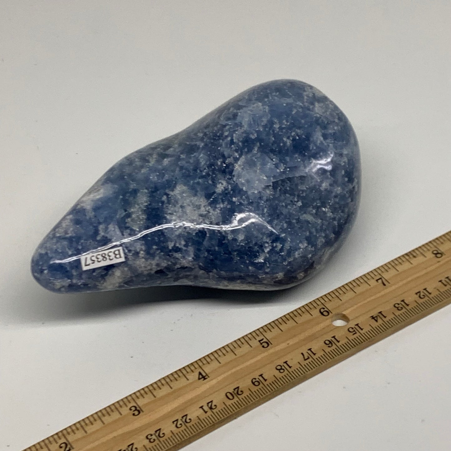 1.47 lbs, 4.9"x3.3"x2.1", Natural Blue Calcite Polished Freeform Stands, B38357