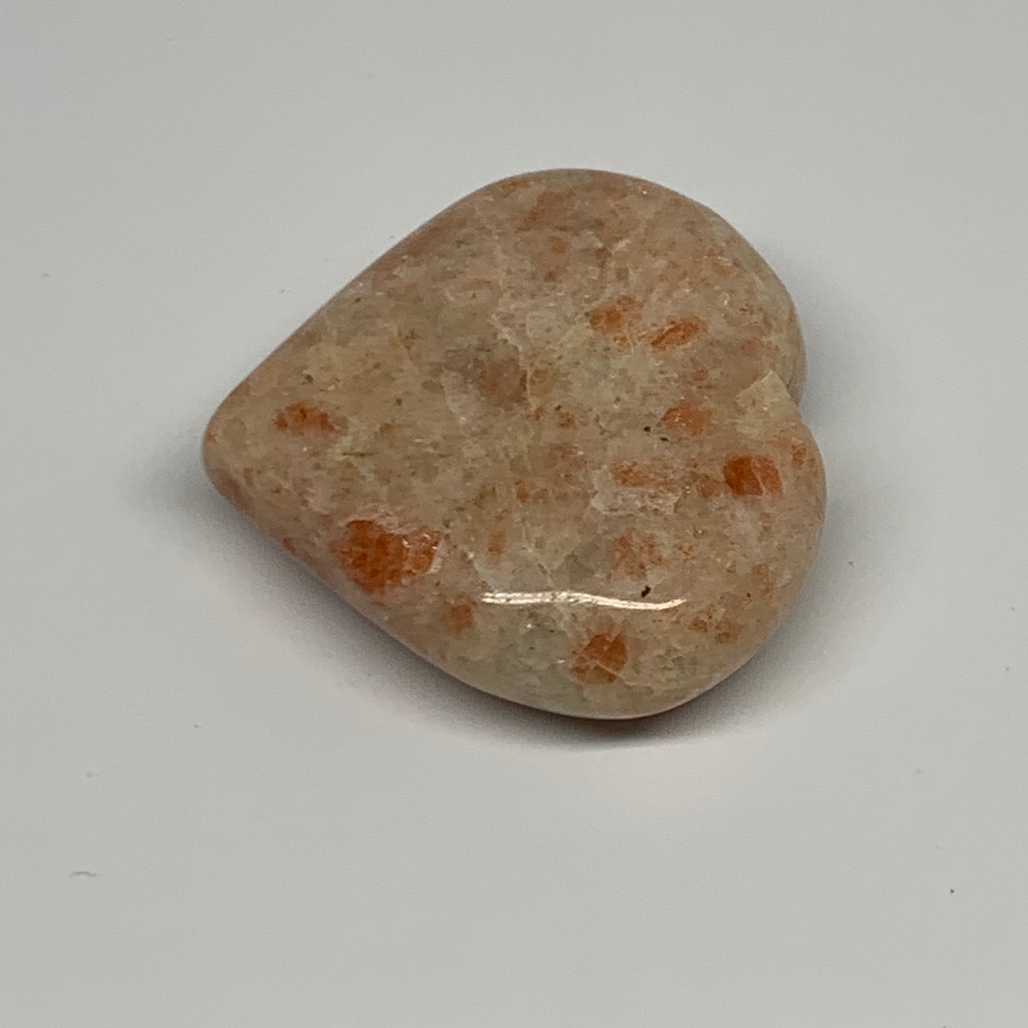 95.6g,2.2"x2.4"x0.8", Sunstone Heart Polished Healing Crystal @India, B28024
