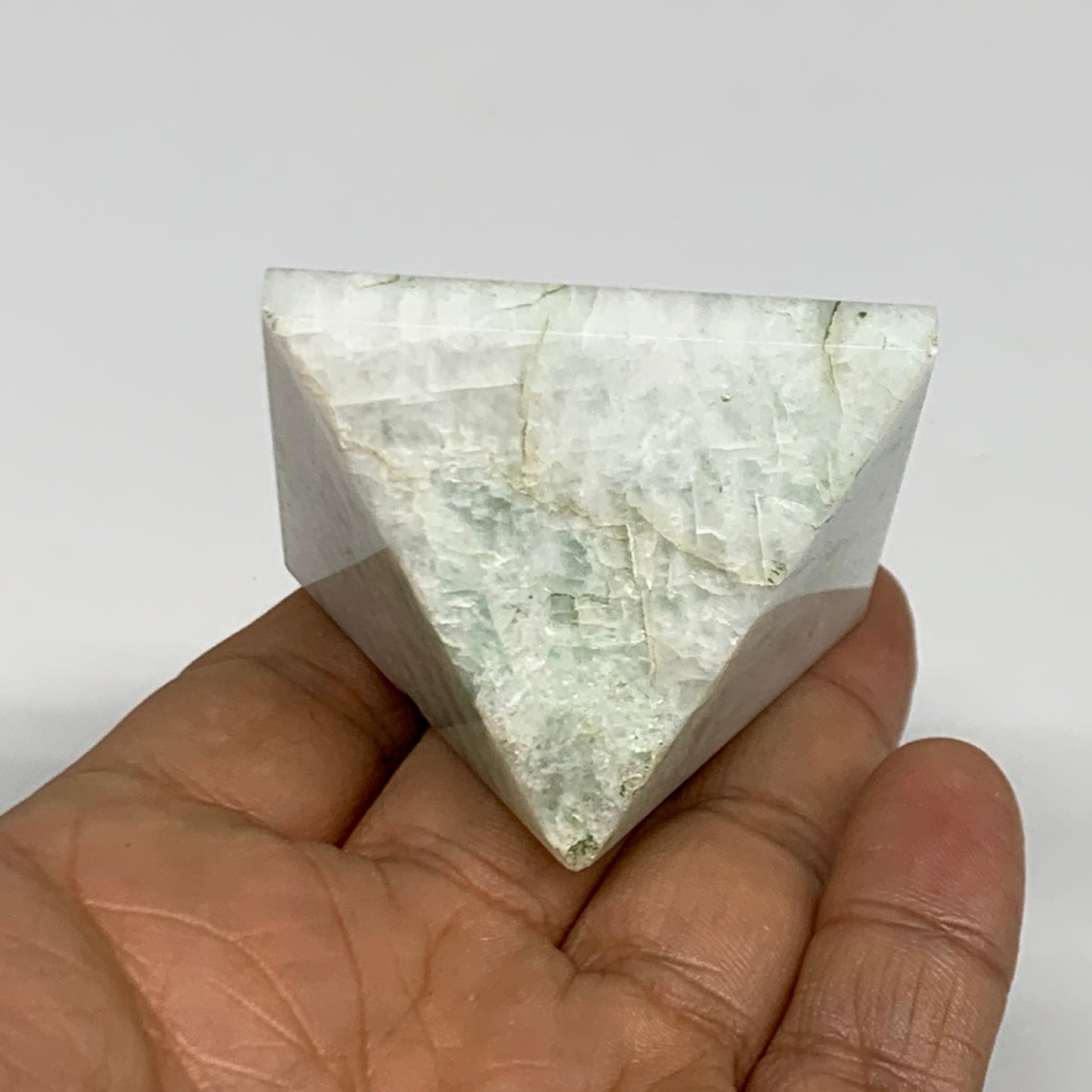 86.1g, 1.4"x1.8"x1.8", Amazonite Pyramid Gemstone, Decorative Stone, B31826