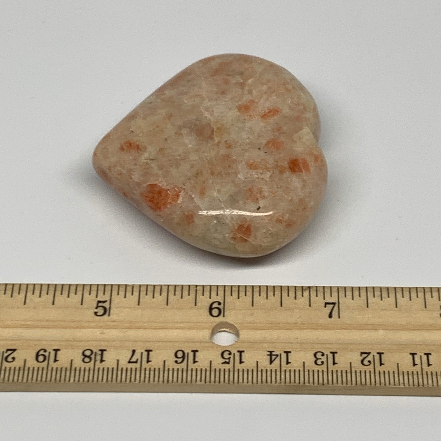 95.6g,2.2"x2.4"x0.8", Sunstone Heart Polished Healing Crystal @India, B28024