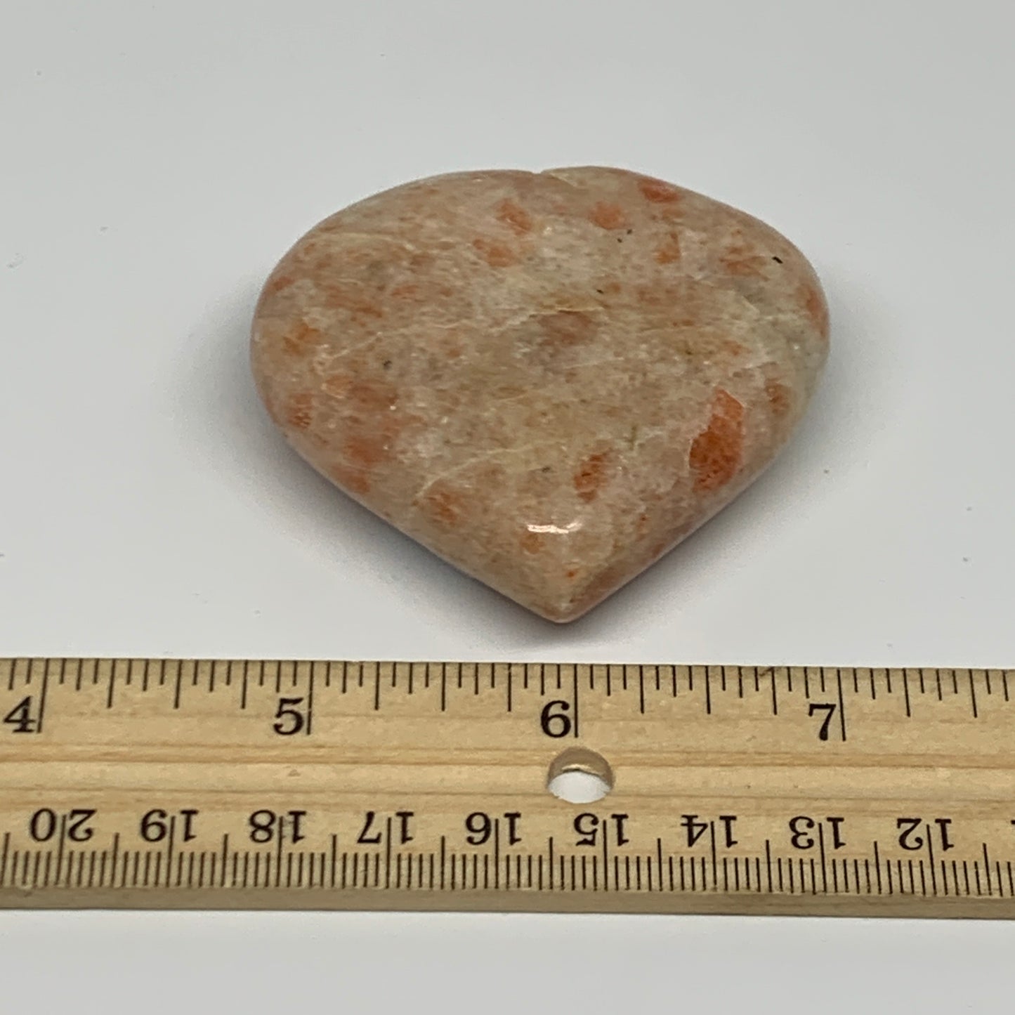 95.6g,2.2"x2.4"x0.8", Sunstone Heart Polished Healing Crystal @India, B28024