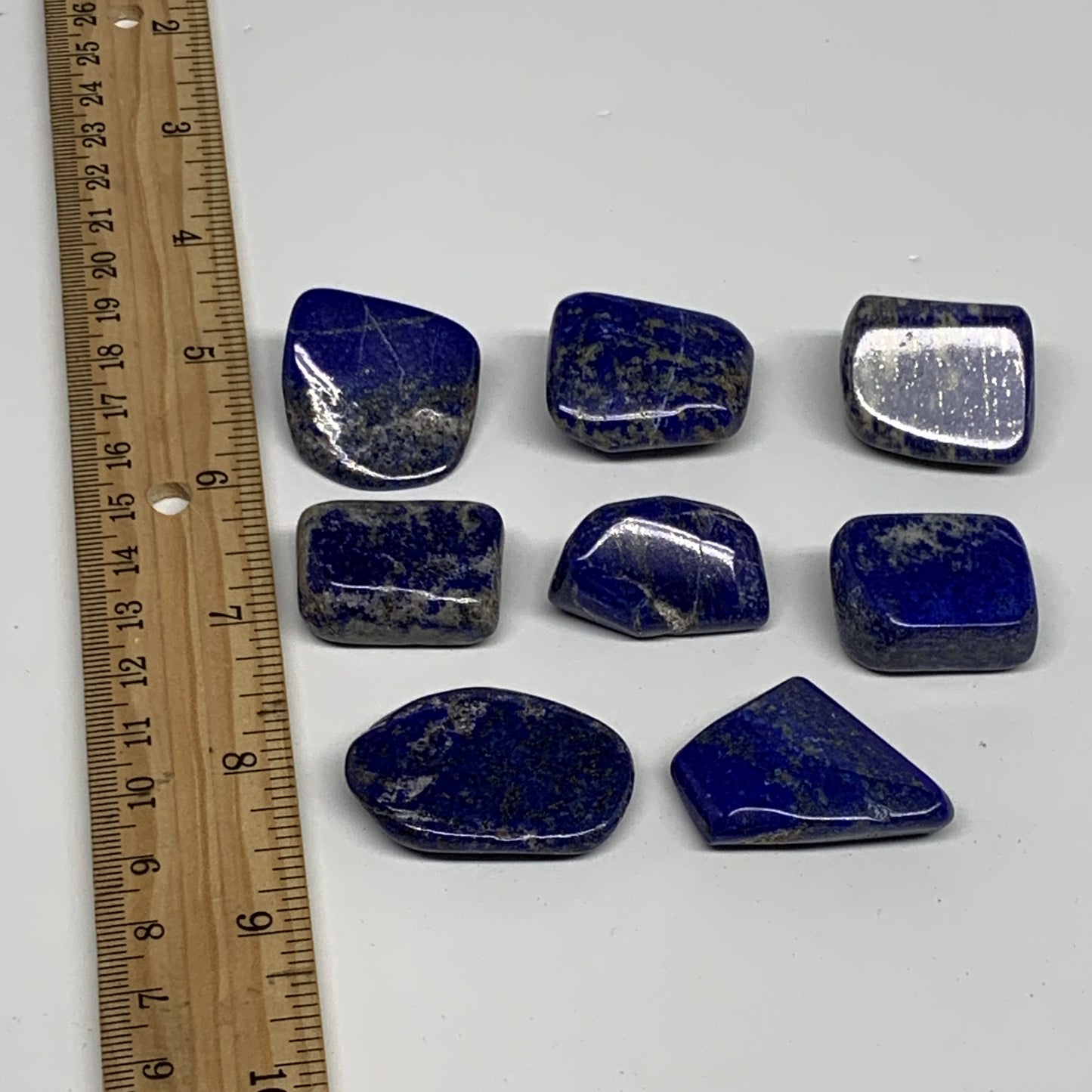 123.4g,1"-1.4", 8pcs, Natural Lapis Lazuli Tumbled Stone @Afghanistan, B30303