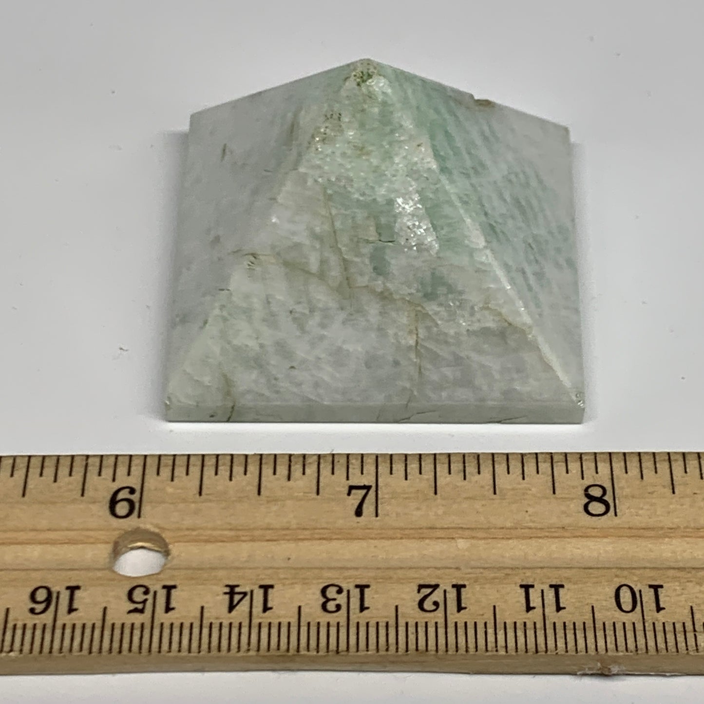 86.1g, 1.4"x1.8"x1.8", Amazonite Pyramid Gemstone, Decorative Stone, B31826