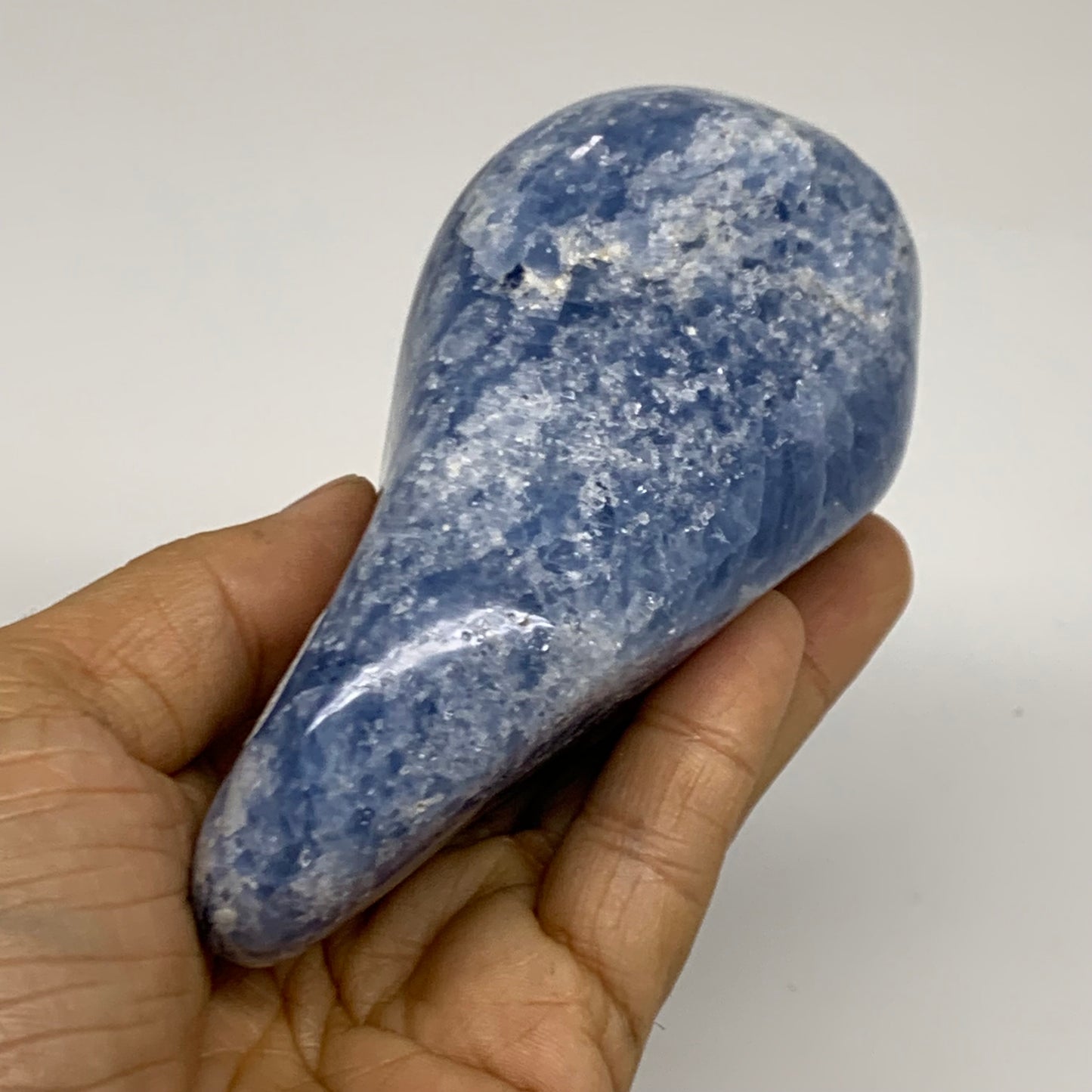 1.06 lbs, 4.4"x2.4"x2.1", Natural Blue Calcite Polished Freeform Stands, B38358