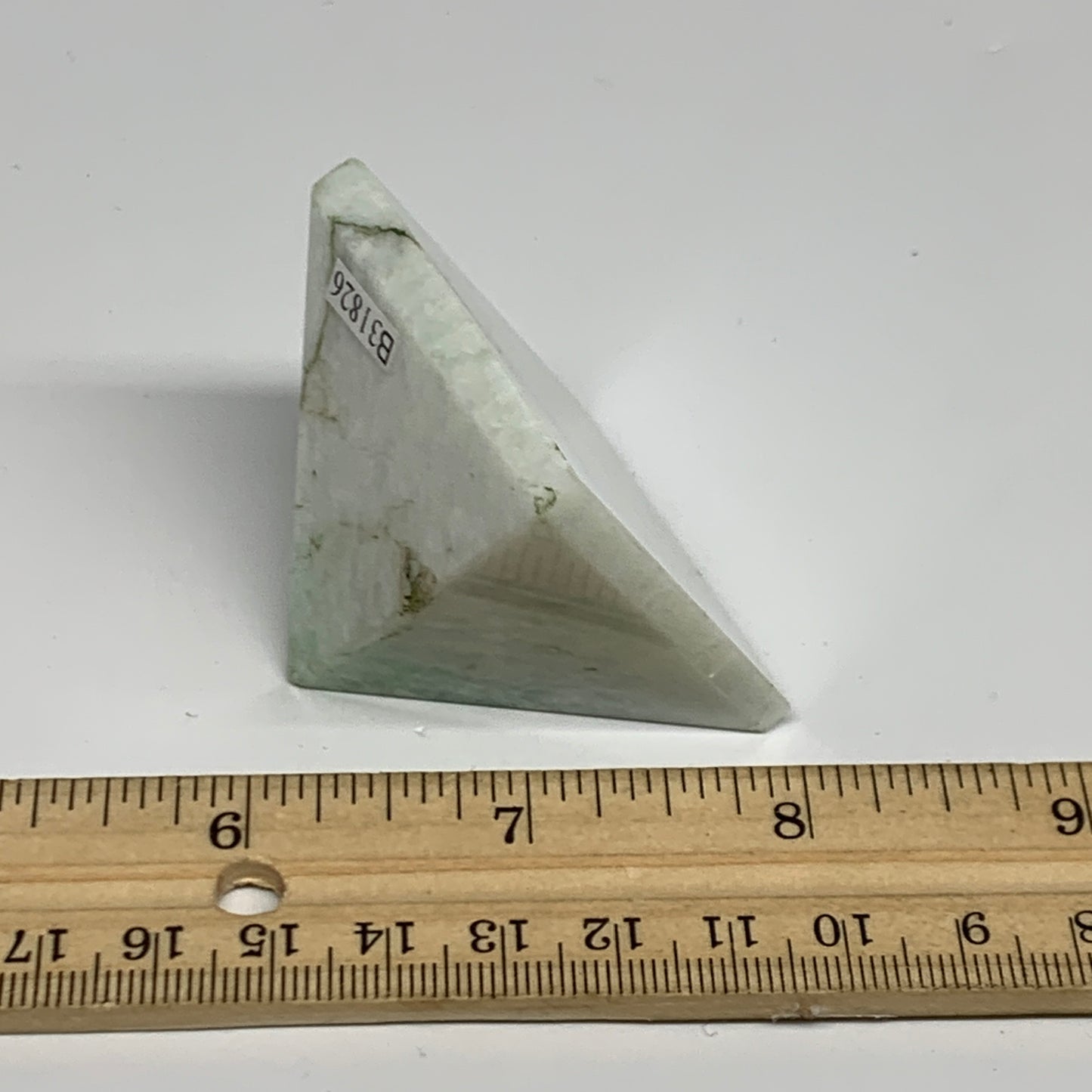 86.1g, 1.4"x1.8"x1.8", Amazonite Pyramid Gemstone, Decorative Stone, B31826