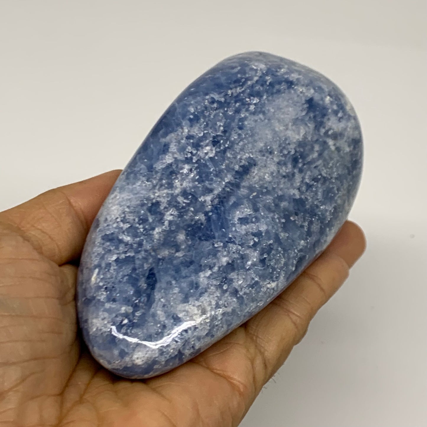 1.06 lbs, 4.4"x2.4"x2.1", Natural Blue Calcite Polished Freeform Stands, B38358