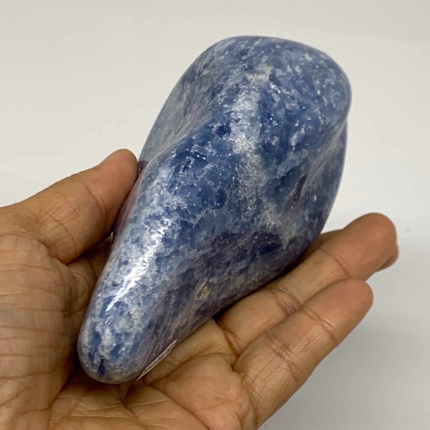 1.06 lbs, 4.4"x2.4"x2.1", Natural Blue Calcite Polished Freeform Stands, B38358