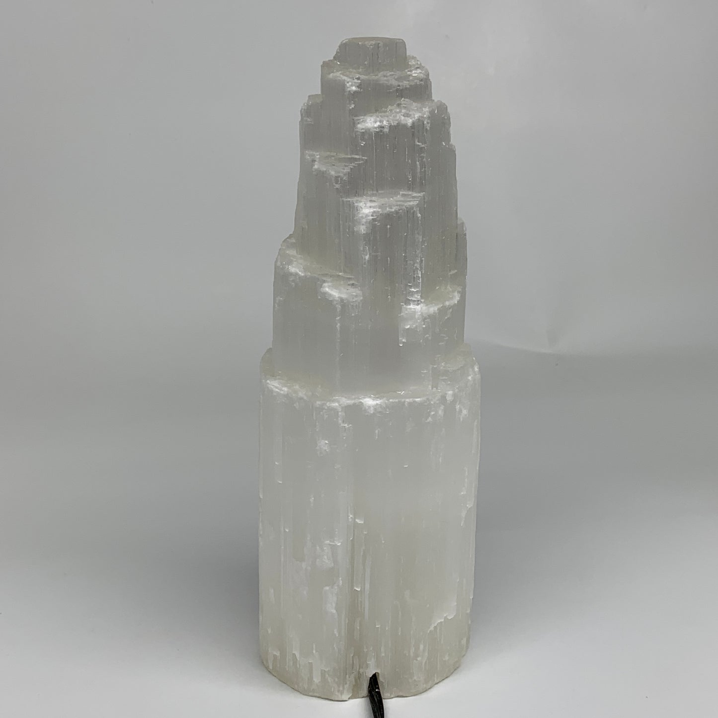 4.6 lb, 9.75"x3.3" White Selenite (Satin Spar) Rough Lamp W/Chord, B35908