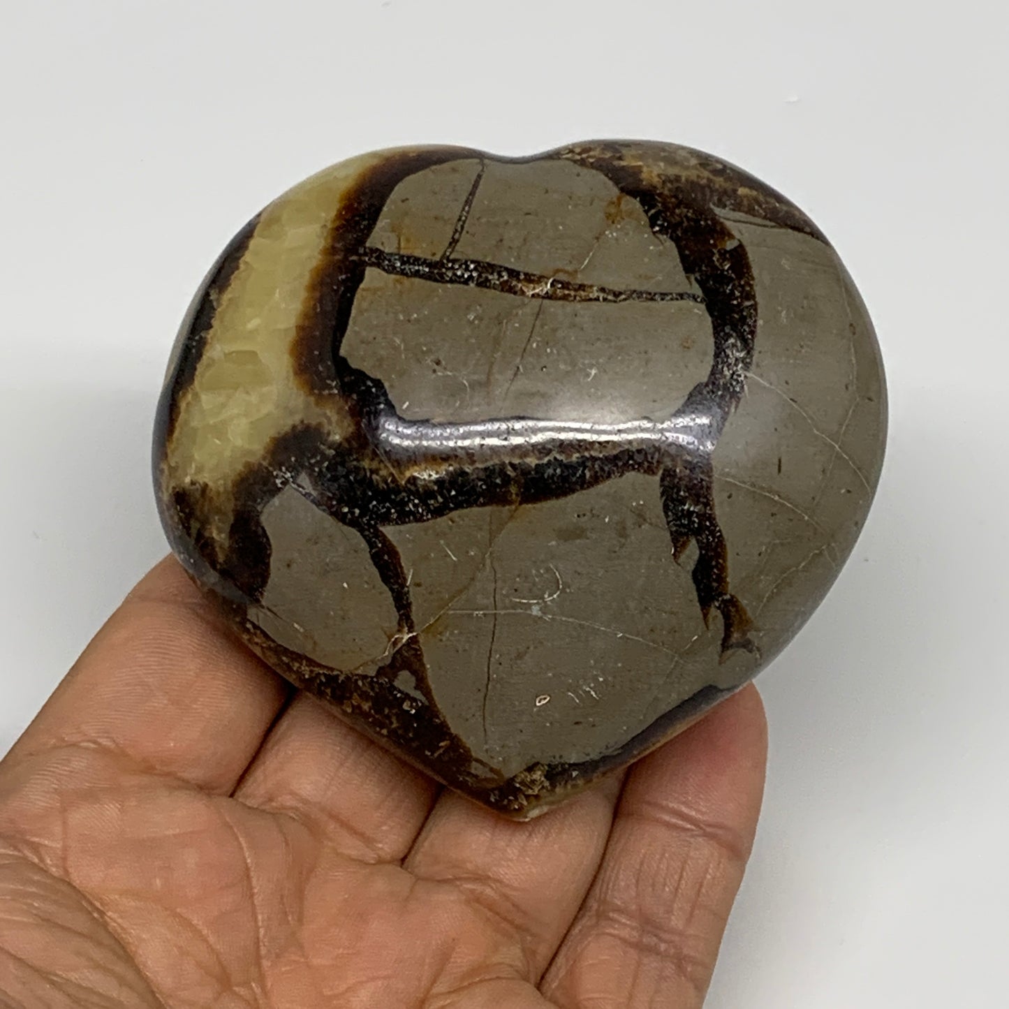 0.52 lbs, 2.8"x3"x1.4" Septarian Nodules Heart Polished Healing Crystal, B31026