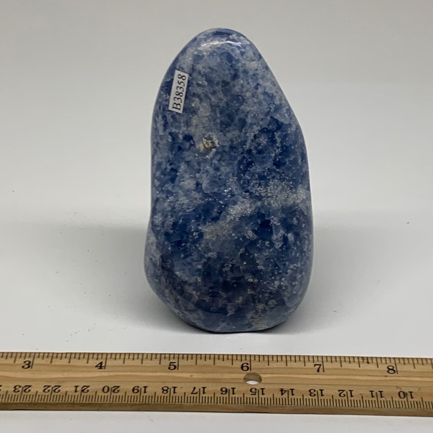1.06 lbs, 4.4"x2.4"x2.1", Natural Blue Calcite Polished Freeform Stands, B38358