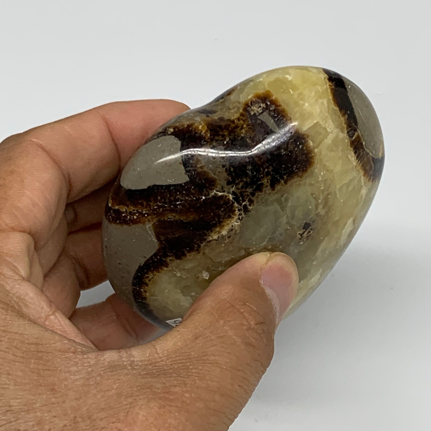 0.52 lbs, 2.8"x3"x1.4" Septarian Nodules Heart Polished Healing Crystal, B31026